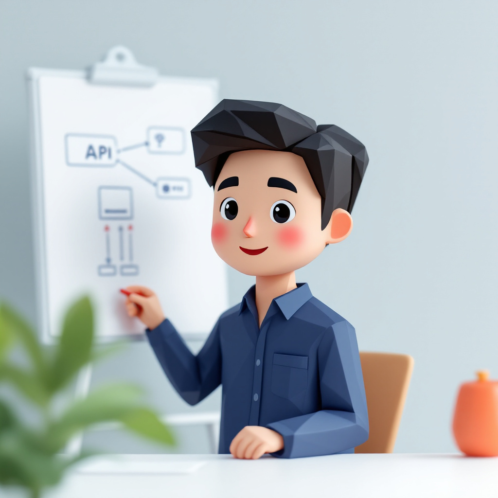 データ基盤・API連携PMのキャラクターイラスト