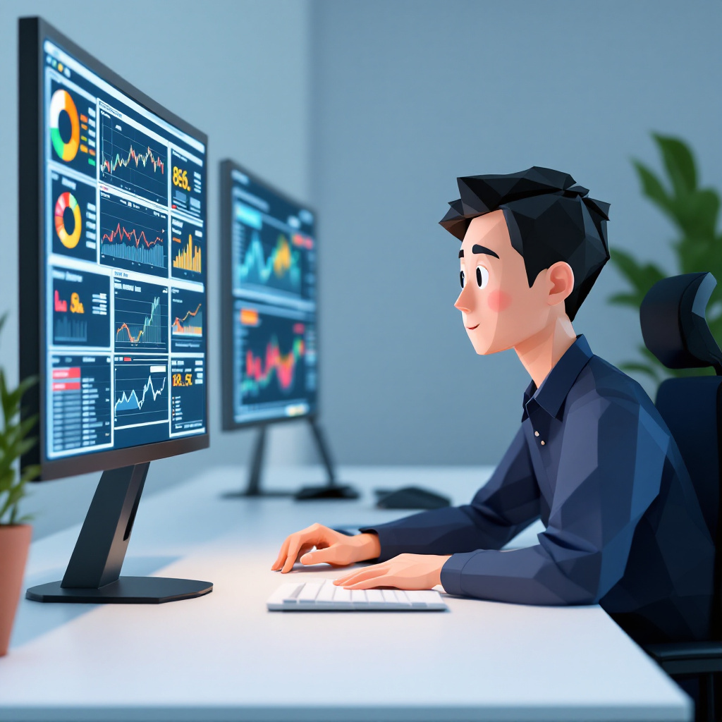 証券・トレーディングシステムPMのキャラクターイラスト